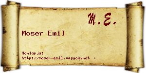 Moser Emil névjegykártya